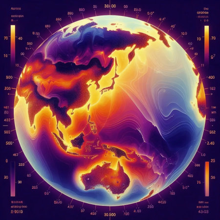 Geographic heat map, Ai generated image