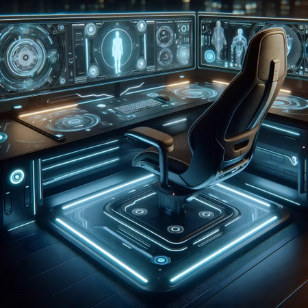A futuristic standing desk, Ai generated image