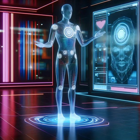 A virtual moderator presenting, Ai generated image