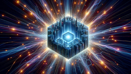 A glowing DeFi network node, Ai generated image