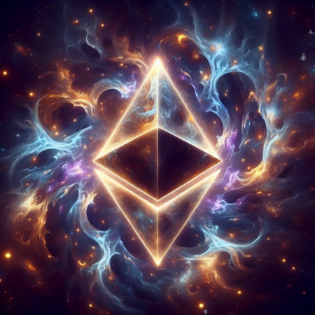 An Ethereum galaxy, Ai generated imageの写真素材