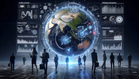 Ai analyst with human team, Ai generated image