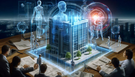 Ai architect with design team, Ai generated image