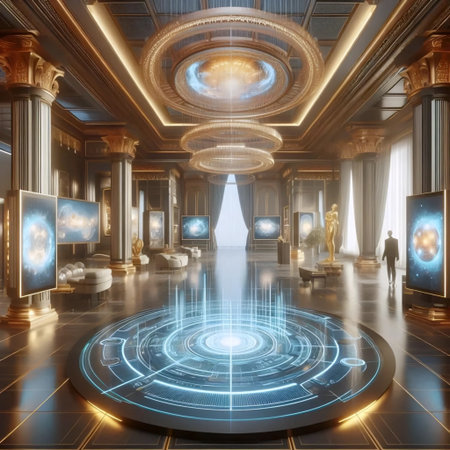 An nft gallery lobby, Ai generated imageの写真素材