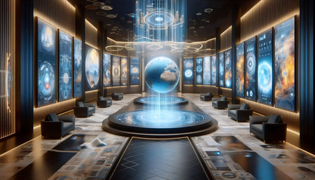 An nft gallery lobby, Ai generated image