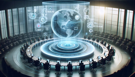 A decentralized meeting room, Ai generated image