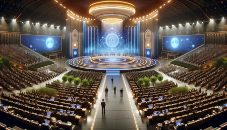A Web3 event venue, Ai generated image