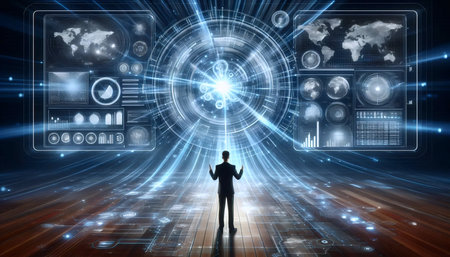 A holographic business presentation, Ai generated image