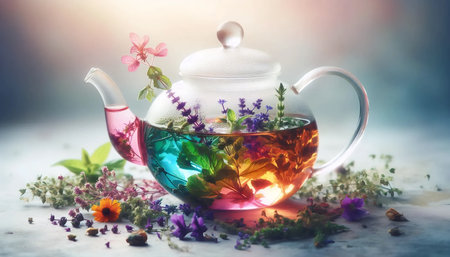 A herbal tea infusion, Ai generated imageの写真素材