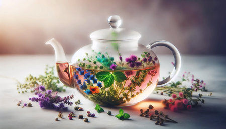 A herbal tea infusion, Ai generated imageの写真素材
