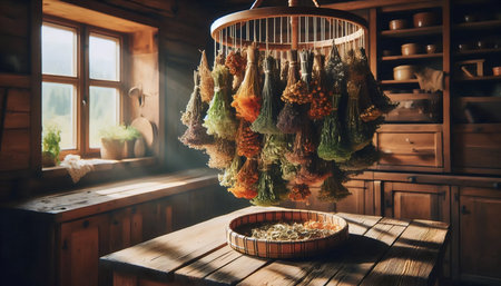 A dried herb collection, Ai generated image
