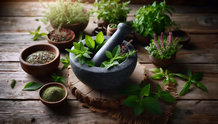 A herbal medicine preparationの写真素材