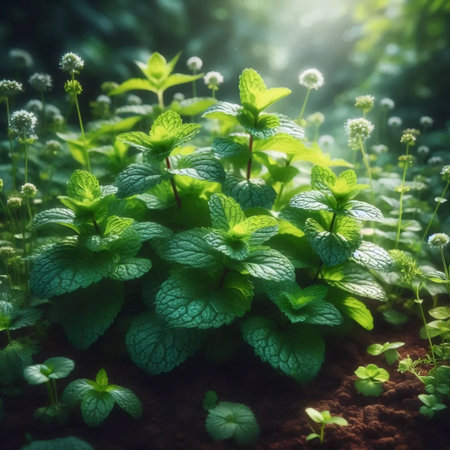 A refreshing mint patch, Ai generated image
