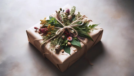 A herbal gift wrapping, Ai generated image