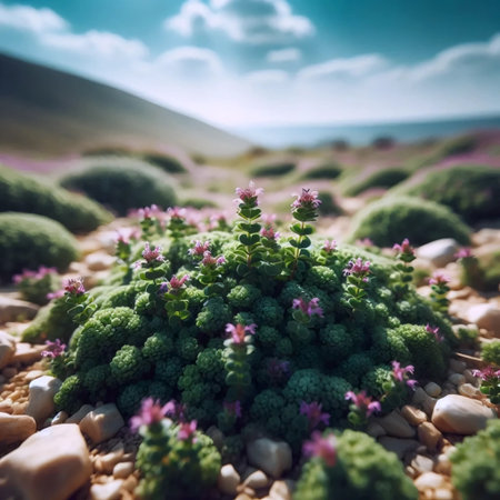 A aromatic thyme carpet, Ai generated image