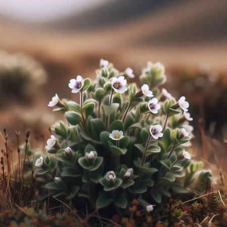 A delicate eyebright plant, Ai generated imageの写真素材
