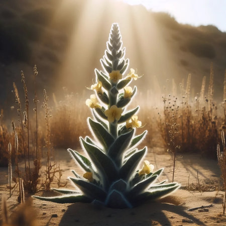 A towering mullein plant, Ai generated image