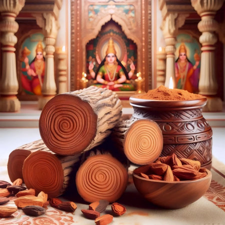 A precious sandalwood heartwood, Ai generated image