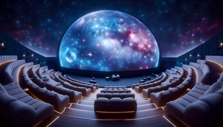 A modern planetarium dome, Ai generated imageの写真素材
