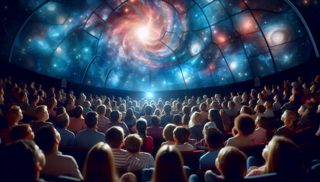 A planetarium audience wonder, Ai generated imageの写真素材