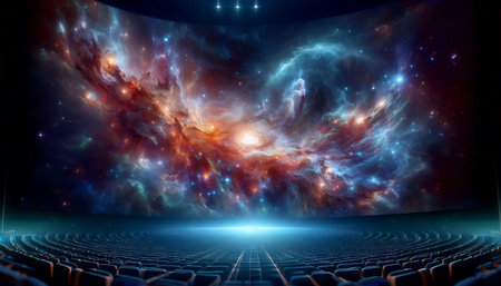 A digital universe show, Ai generated imageの写真素材