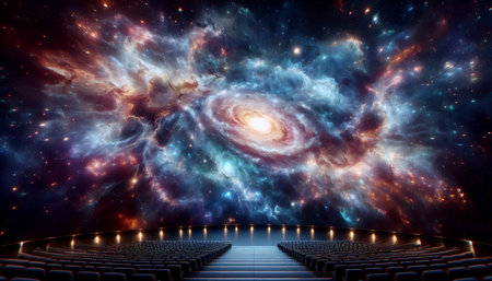 A digital universe show, Ai generated imageの写真素材