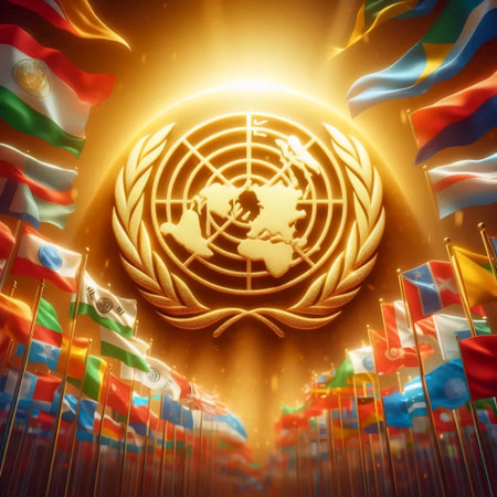 A united nations symbol, Ai generated imageの写真素材