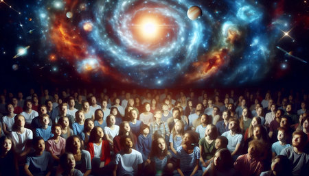 A planetarium audience wonder, Ai generated imageの写真素材