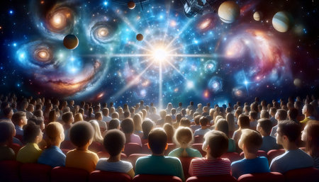 A planetarium audience wonder, Ai generated imageの写真素材