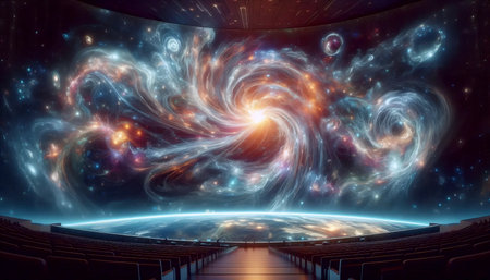 A digital universe show, Ai generated imageの写真素材