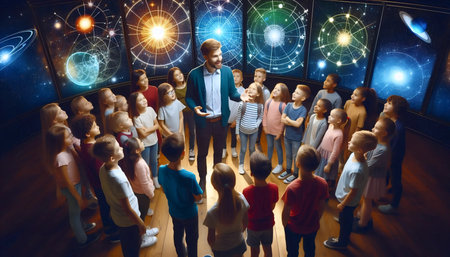 A educational school visit, Ai generated imageの写真素材