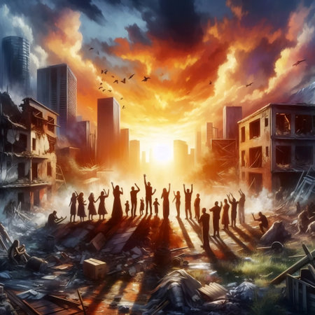 A social collapse chaos, Ai generated image