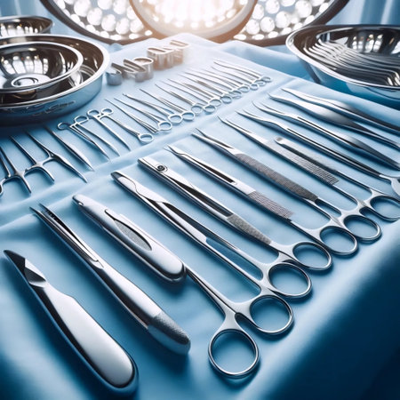 A surgical instruments set, Ai generated image