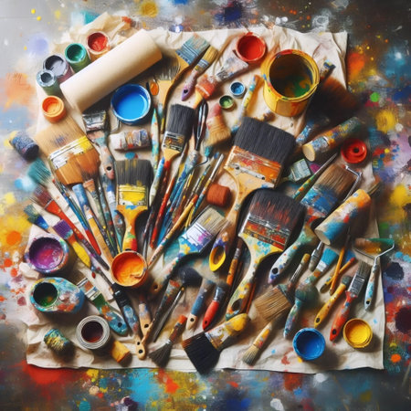 A painting tools collection, Ai generated image