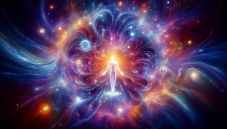 A cosmic consciousness concept, Ai generated imageの写真素材