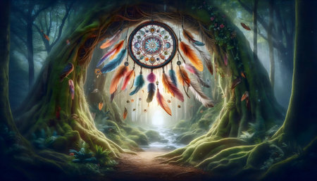 A shamanic journey portal, Ai generated imageの写真素材