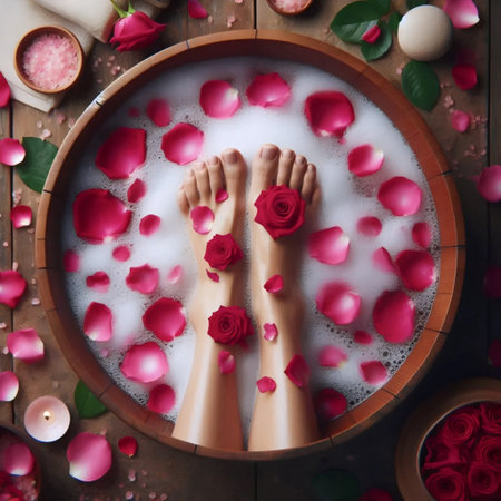 A relaxing pedicure atmosphere, Ai generated imageの写真素材