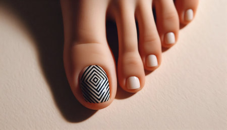 A minimalist pedicure design, Ai generated image