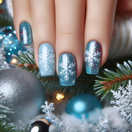 Seasonal nail collection, Ai generated imageの写真素材