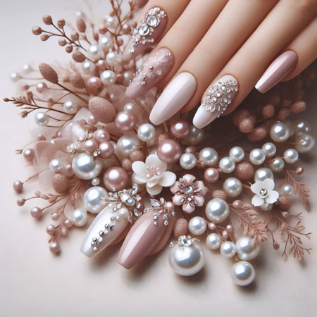 Nail art with objects, Ai generated imageの写真素材