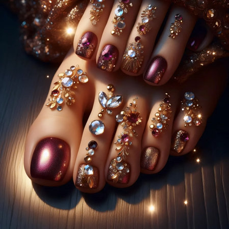 A jeweled pedicure luxury, Ai generated imageの写真素材