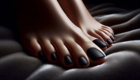 A matte pedicure elegance, Ai generated imageの写真素材