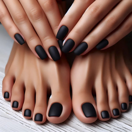 A matte pedicure elegance, Ai generated imageの写真素材