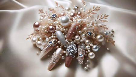 Nail art with objects, Ai generated imageの写真素材