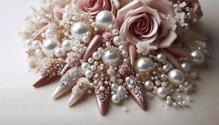 Nail art with objects, Ai generated imageの写真素材