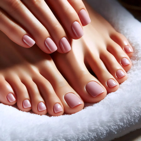 A nude pedicure, Ai generated imageの写真素材