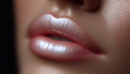 A lip highlight effect, Ai generated imageの写真素材