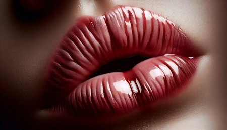A stained lip effect, Ai generated imageの写真素材