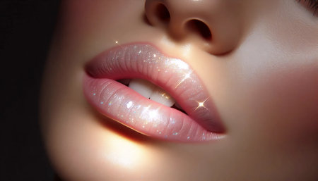 A lip highlight effect, Ai generated imageの写真素材