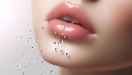 A lip mist application, Ai generated imageの写真素材